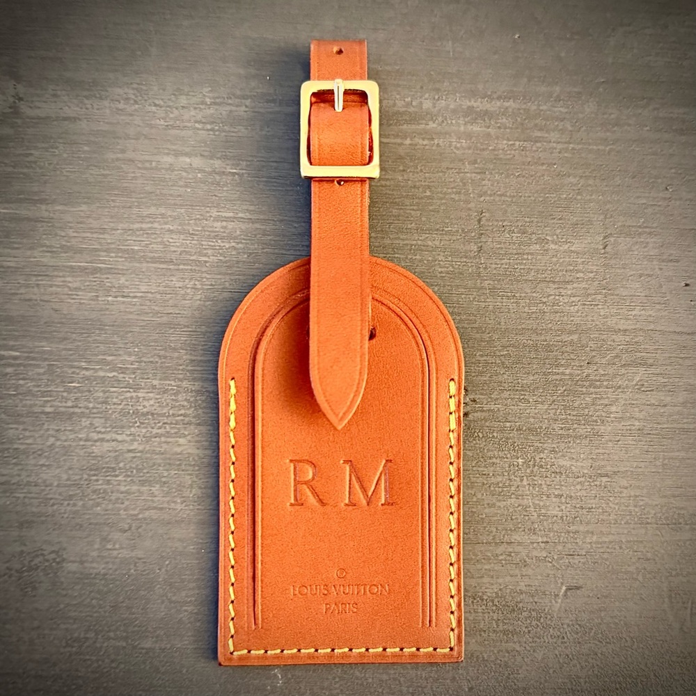 Louis Vuitton Brown Leather Luggage Tag